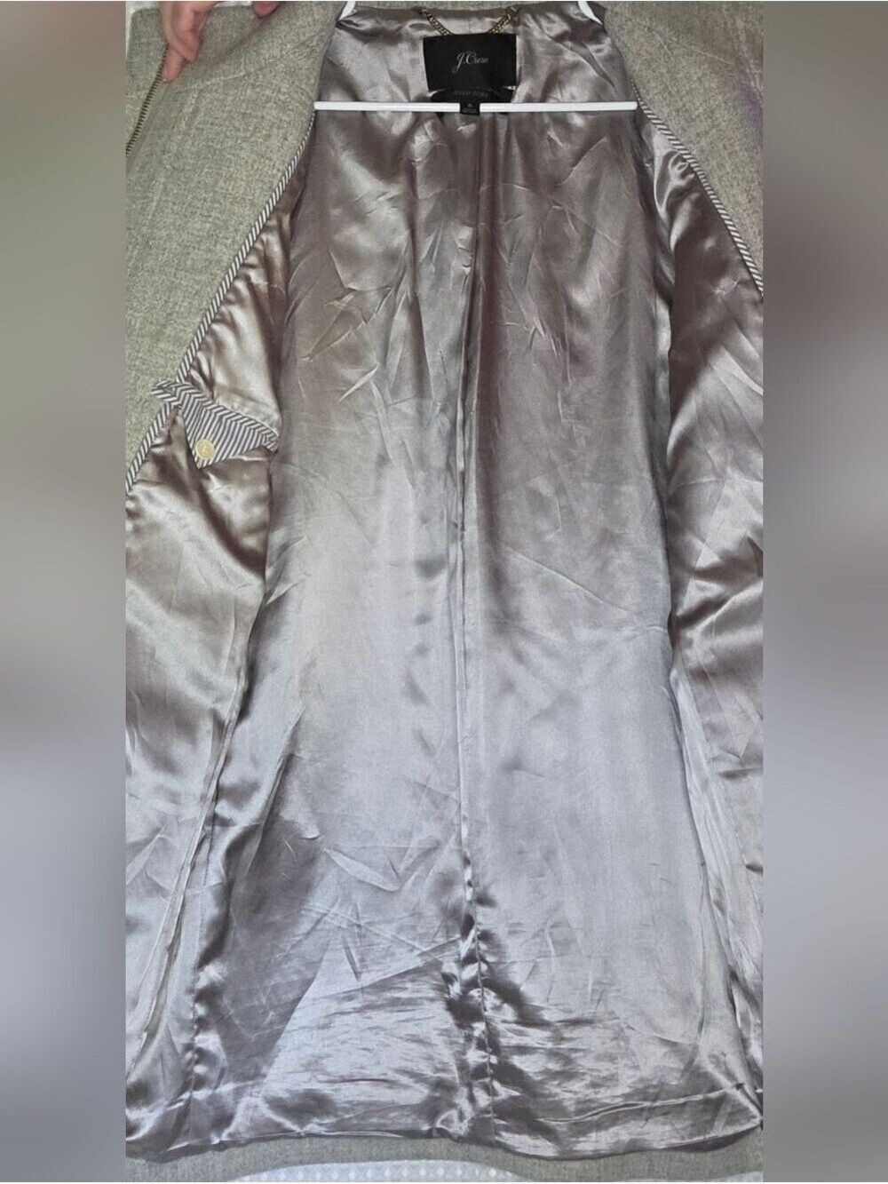 J.Crew Italian Stadium Cloth Wool Coat Gray Nello Gori Size 6 Quiet Luxury - Picture 8 of 14